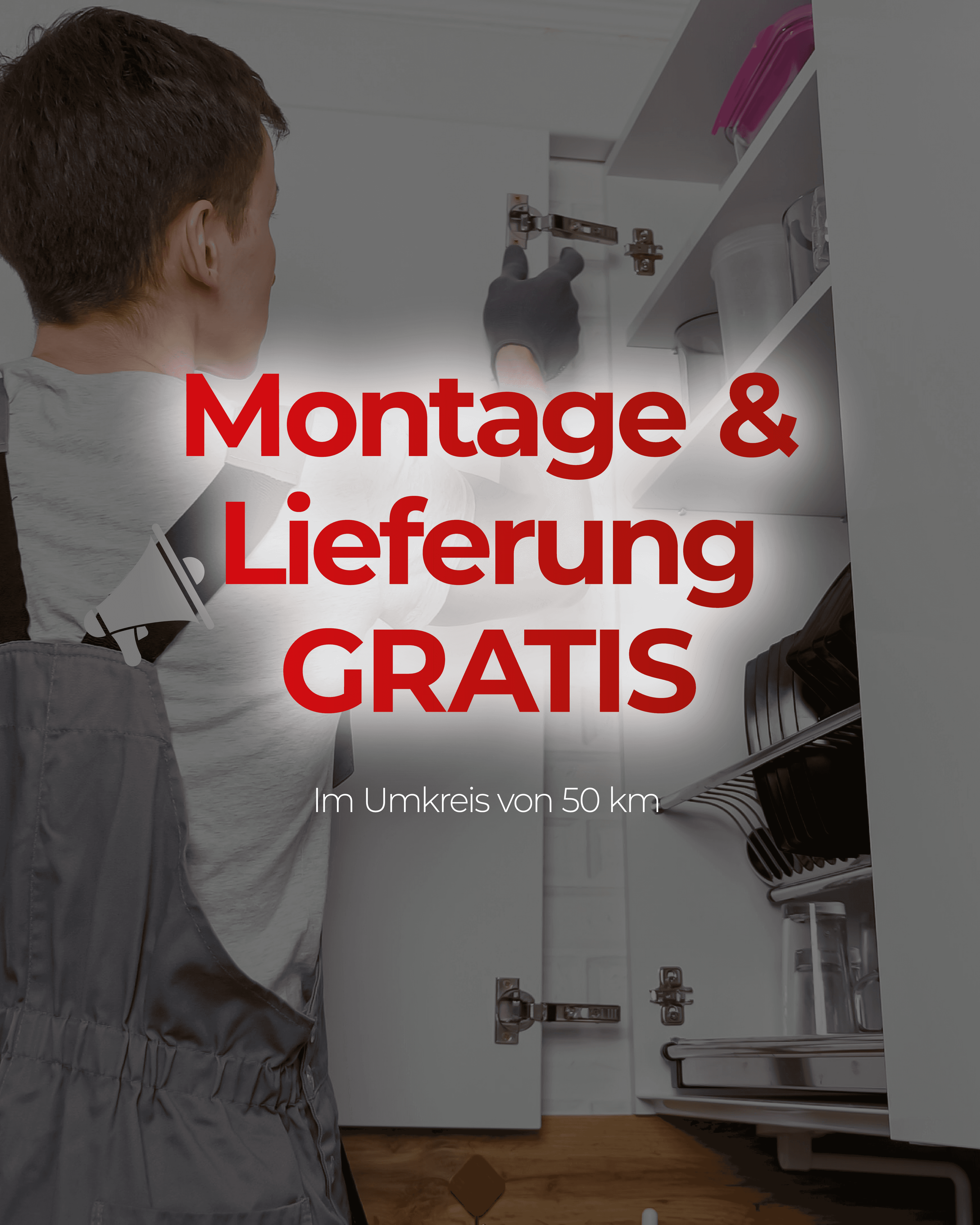 Lieferung und Montage gratis im Umkreis von 50km